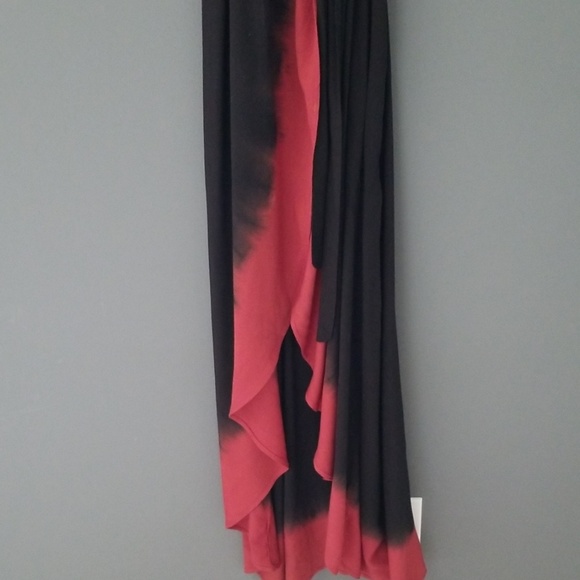 Express xs black and red belted wrap maxi dress - Picture 2 of 6